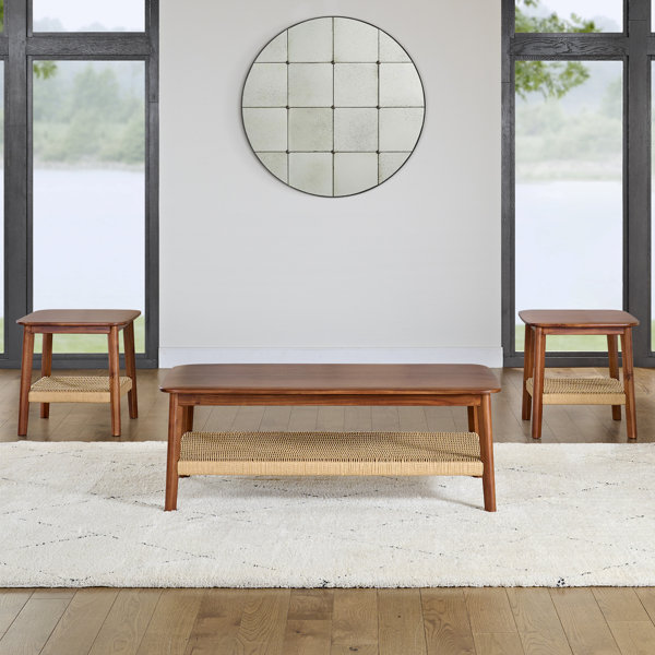 Bay Isle Home Aubreyelle Acacia Wood Living Room Tables Set Of 3 (Warm